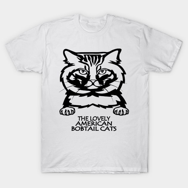 THE LOVELY AMERICAN BOBTAIL CATS T-Shirt by RejiBoustArts